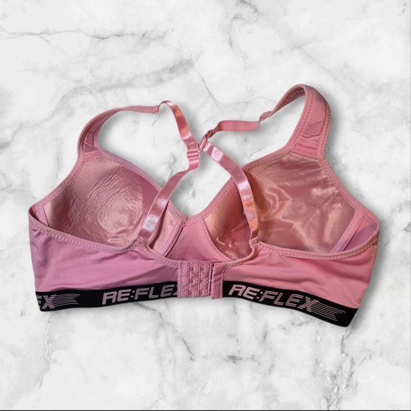 Reflex Sports Bra Bundle Pink Black Underwire Racerback Adjustable Straps Set 2 - Picture 2 of 13